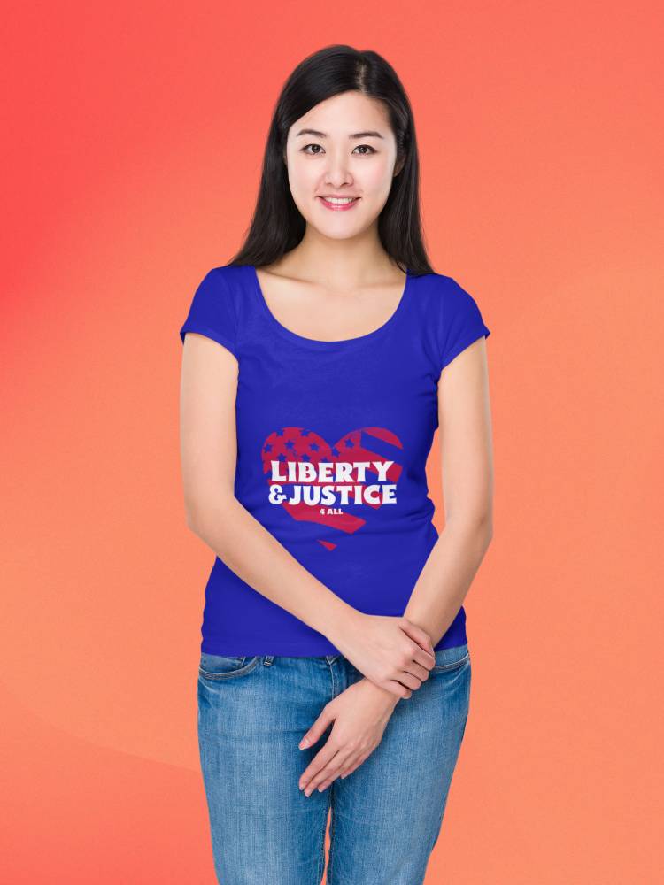 liberty and justice half sleeve tshirts